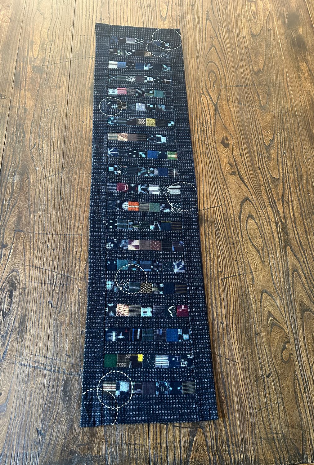 Vintage Kasuri Cotton Patchwork Table Runner/Tapestry 1 - Handmade