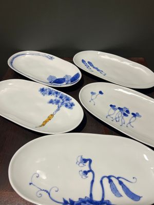 Hasami Ware Shunsai Oval Plate - Five Designs