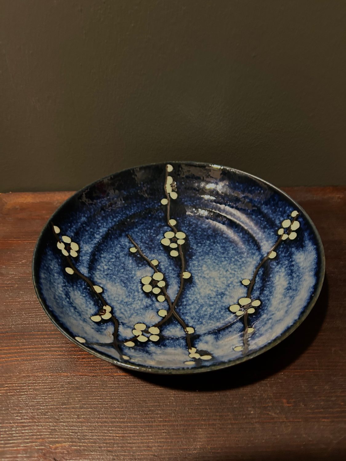 Early Spring 23 cm Deep Dinner Plate/Navy(早春23cm深皿 紺）