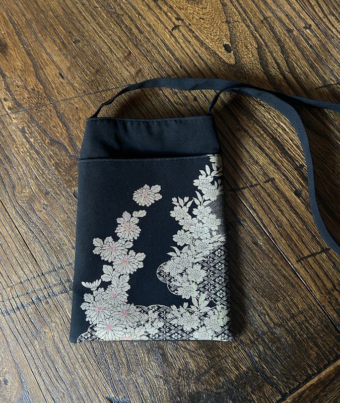 Upcycled Silk Kimono Pochette - Gold Blossoms
