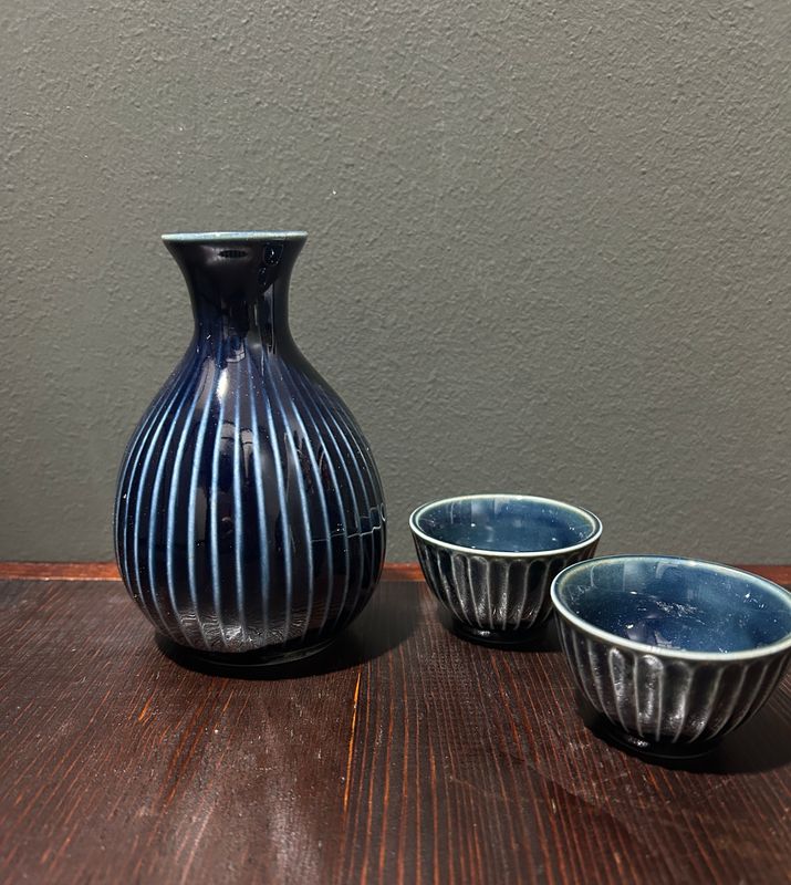 Mino Ware Sake Set (Bottle + 2 Cups)