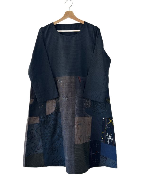 Upcycled Silk Kimono Patchwork Tunic Top 1
