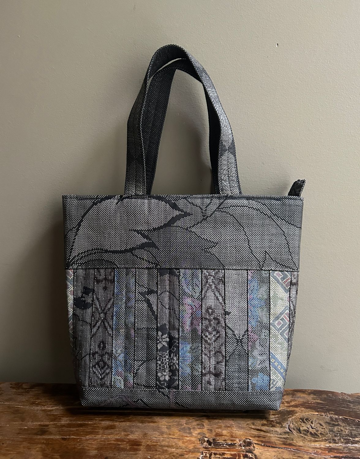 Upcycled  Oshima Silk Tote Bag