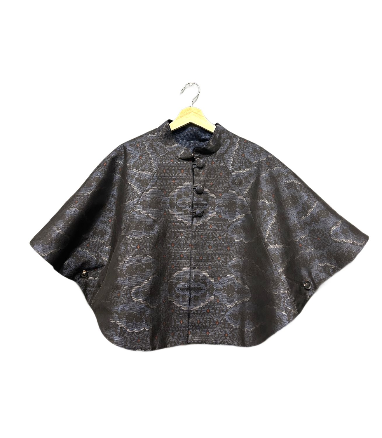 Upcycled Silk Kimono Reversible Poncho