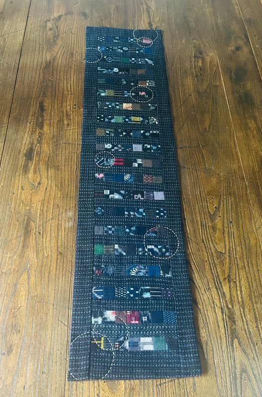 Vintage Kasuri Cotton Patchwork Table Runner/Tapestry2