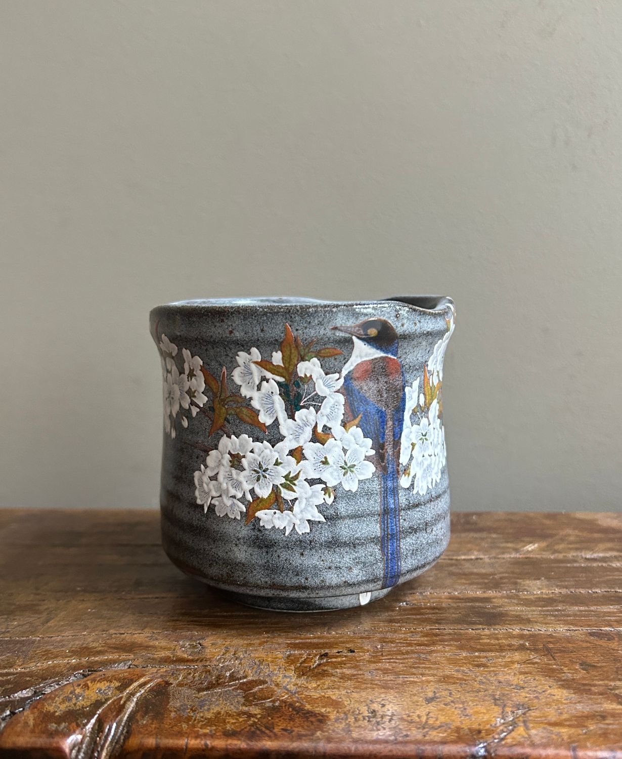 Kutani Ware Cup - Cherry Blossoms and Birds