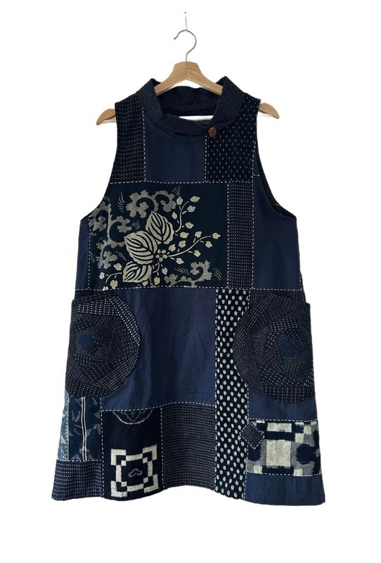 Vintage Kasuri Patchwork Tunic Top/Dress