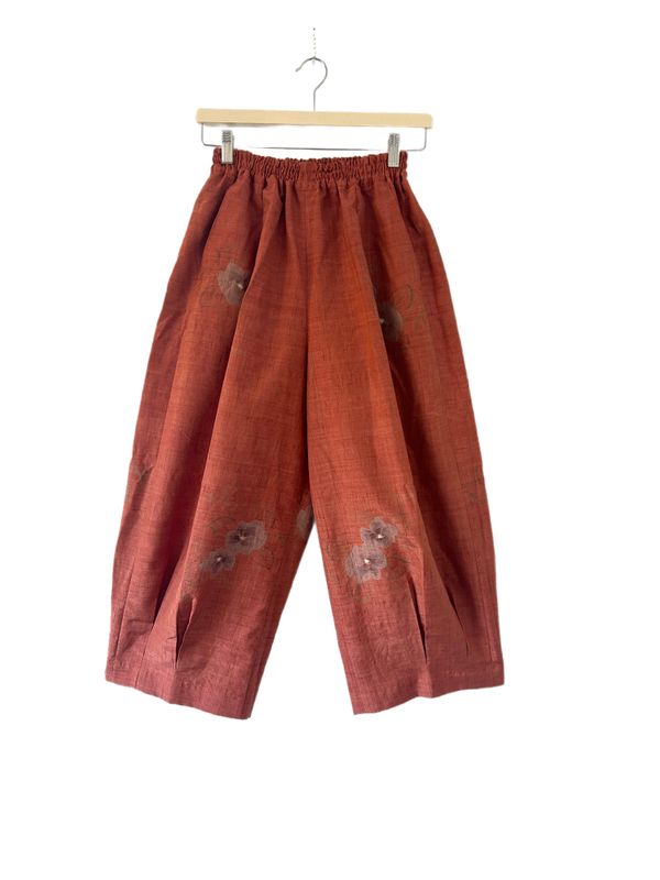 Upcycled Sikl Kimono Pants - Tangerine/Camelia