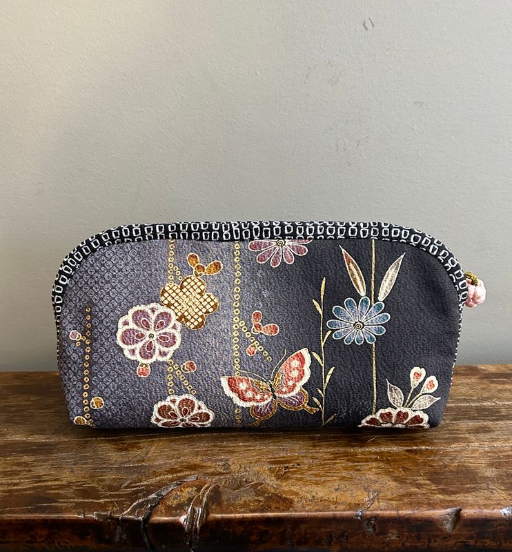 Silk Kimono Pouch - Butterflies &amp; Flowers