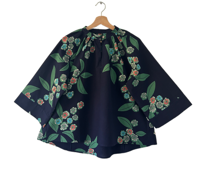 Upcycled Yukata Blouse  - Blueberry