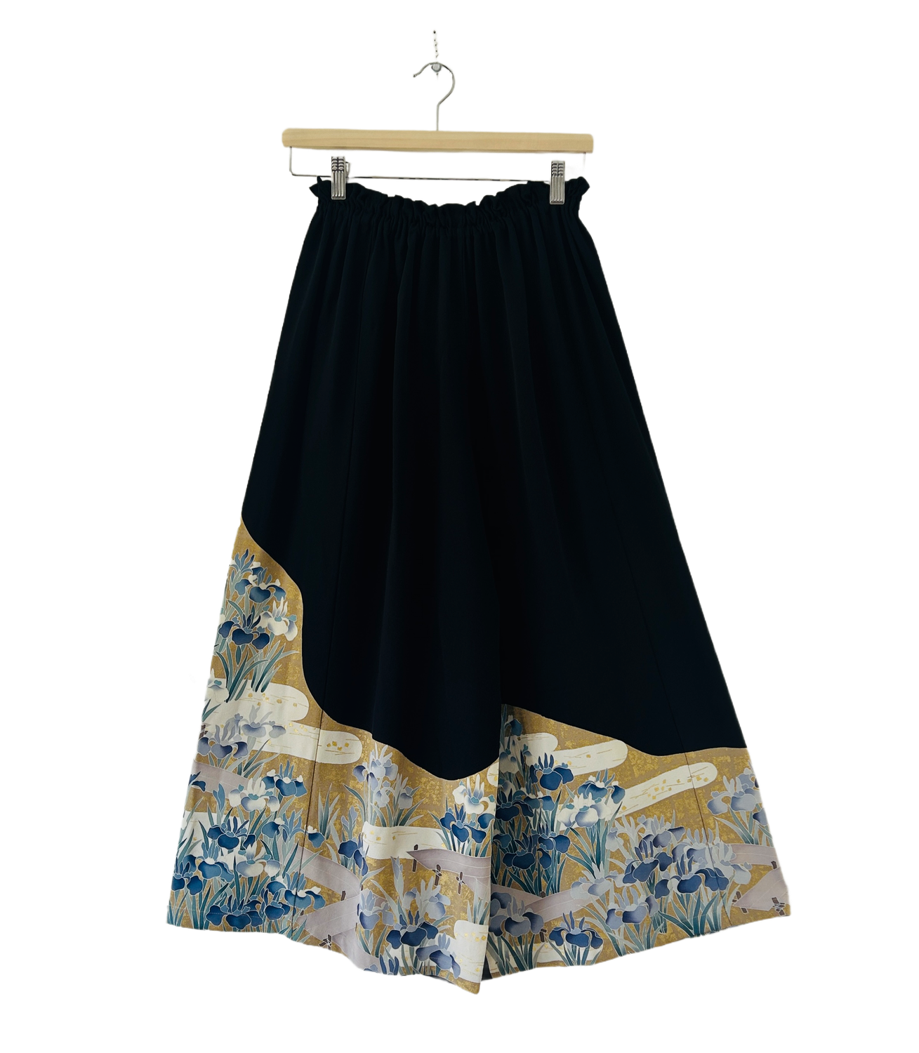 Upcycled Silk Kimono Pants - Iris Garden