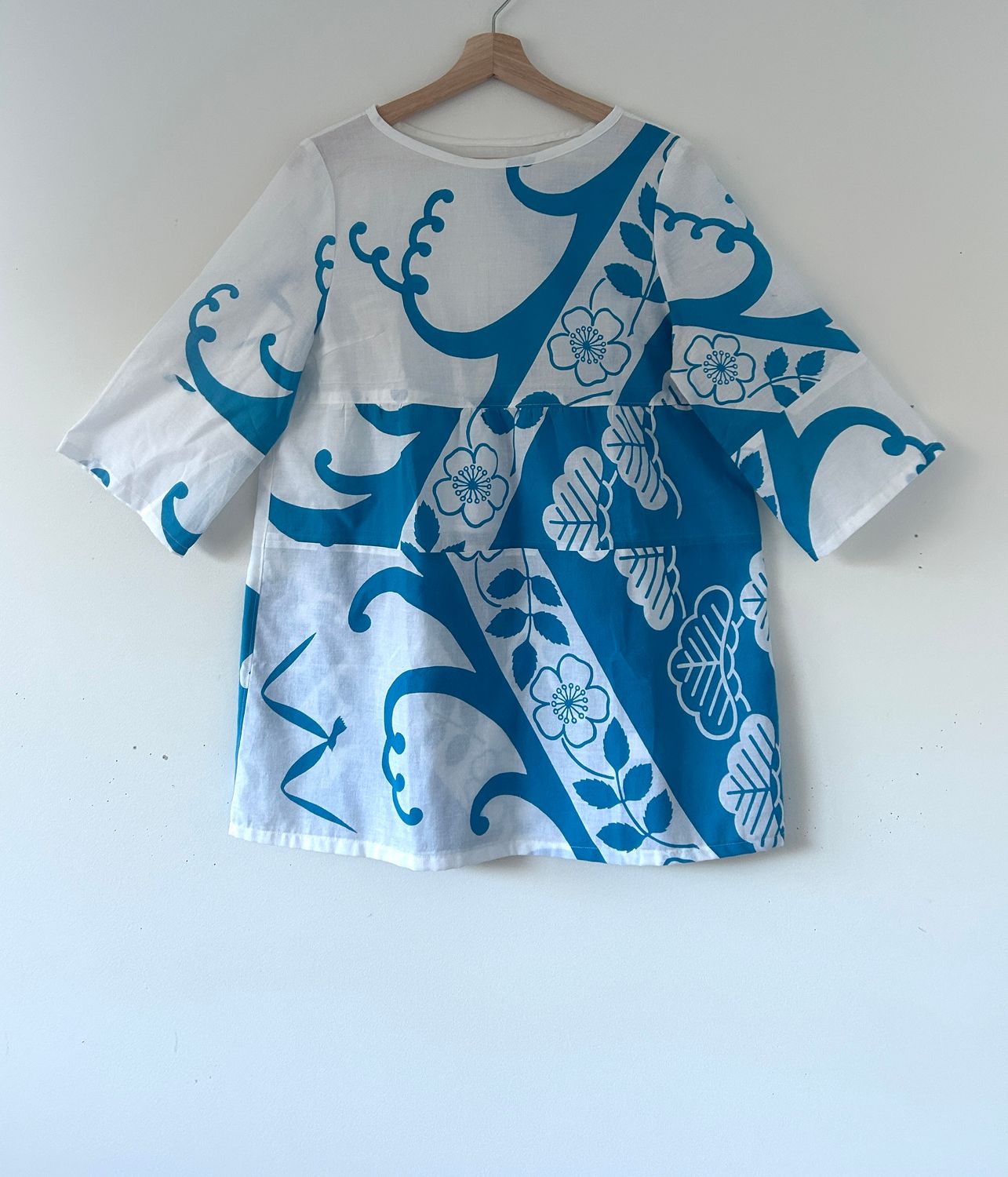 Yukata Cotton Top - Waves &amp; Blossoms