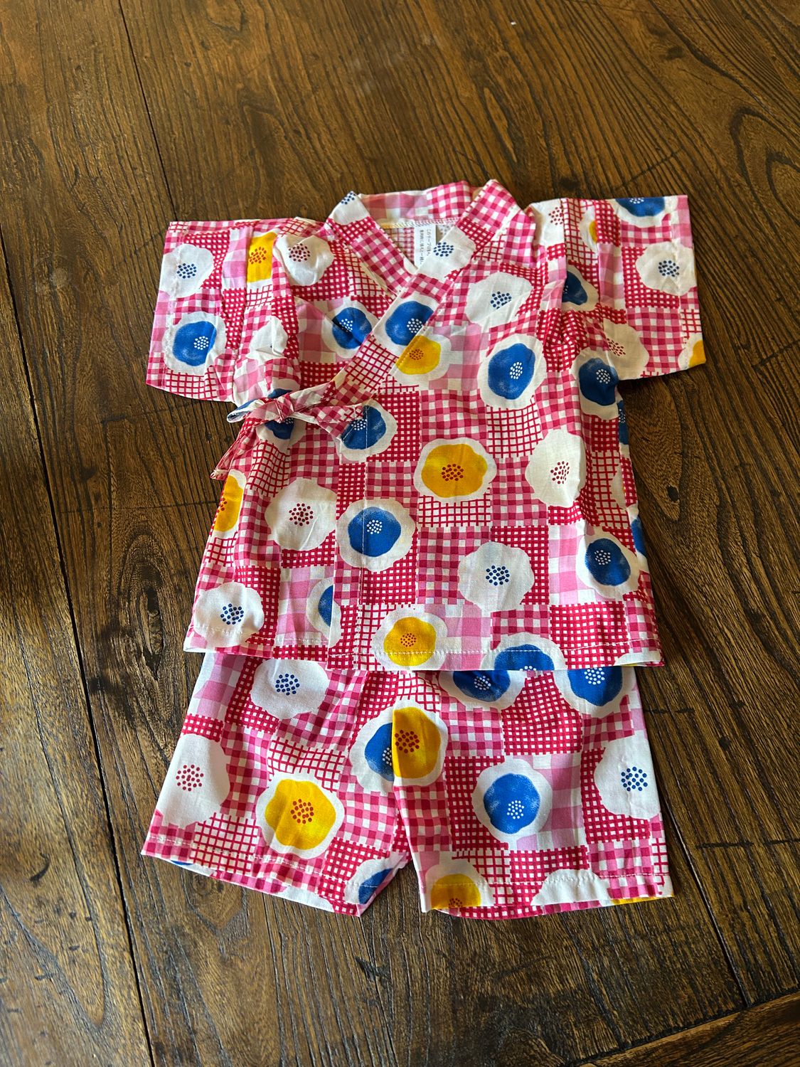 Baby/Kids Jinbei(Kimono style jacket and shorts) - 80 cm/Pink Floral