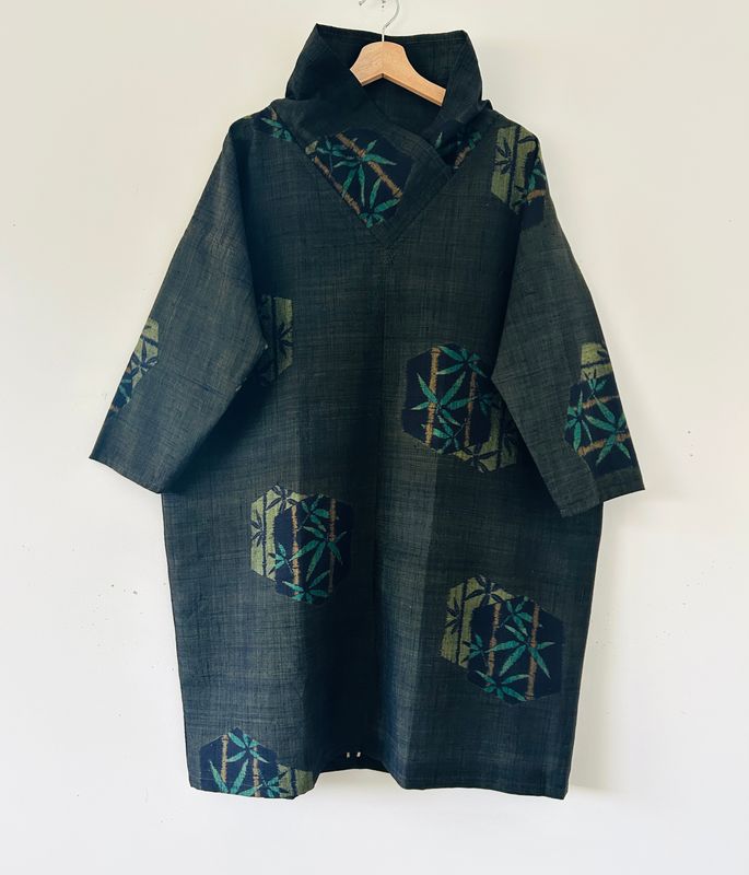 Upcycled Silk Kimono Tunic - Bamboo