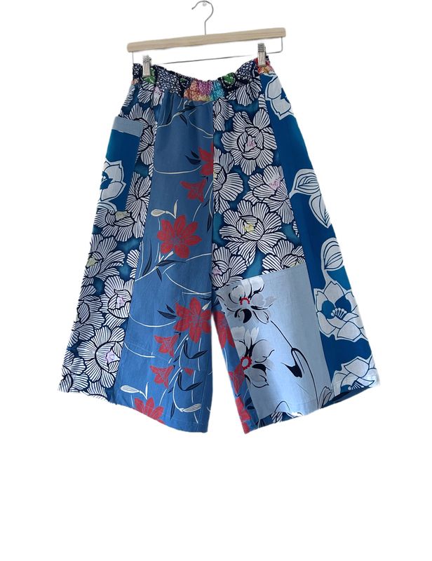 Upcycled Cotton Yukata Patchwork Culottes