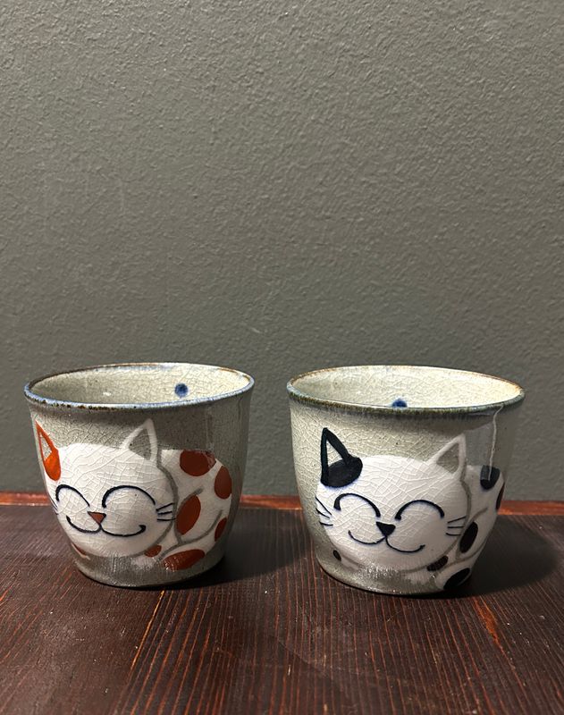 Hasami Ware Handpainted Cat Cup