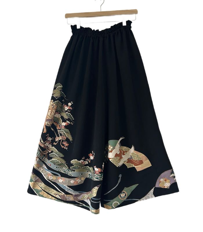 Upcycled Silk Kimono Pants – Cranes, Rickshaw &amp; Blossoms