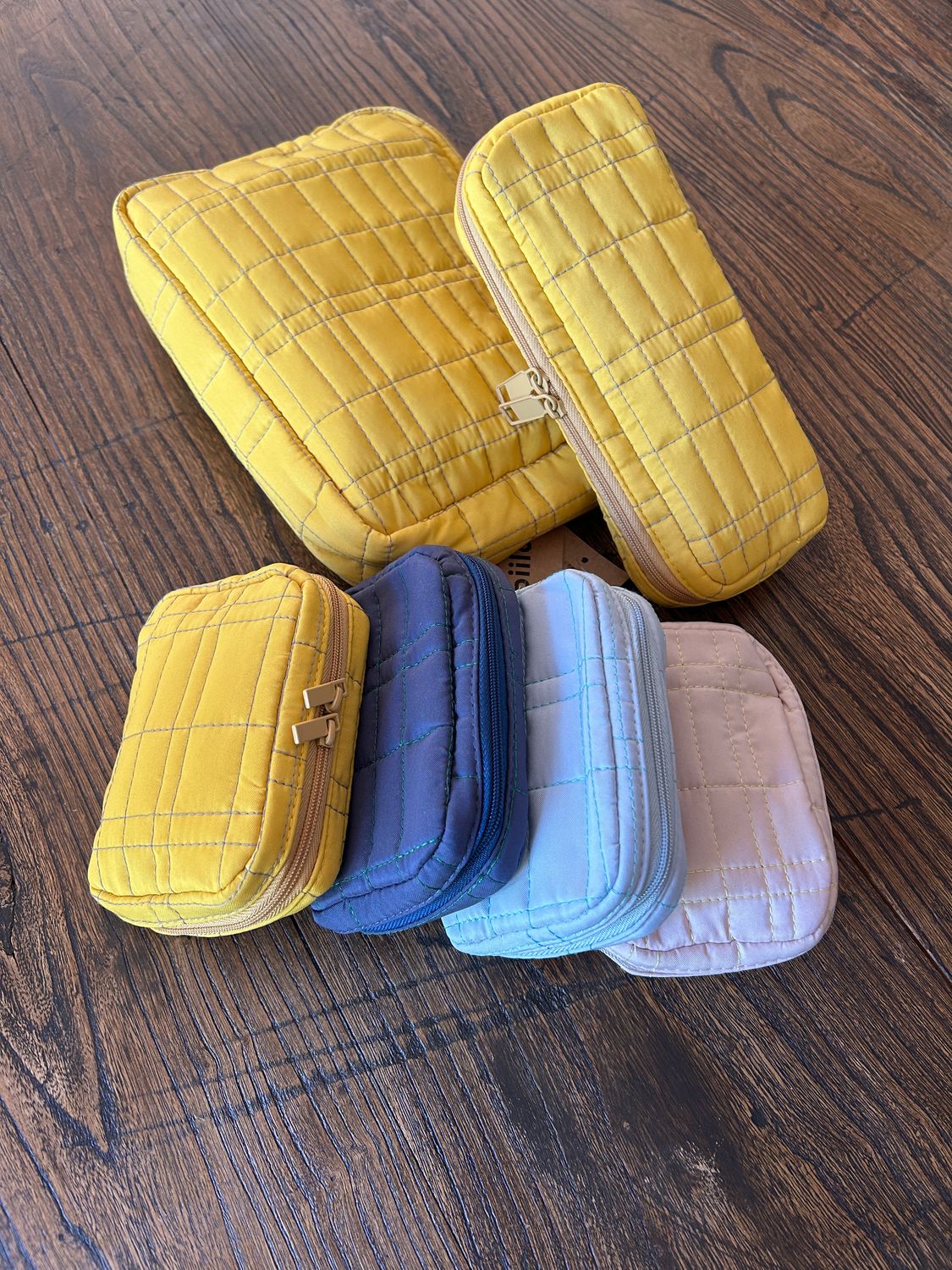 Matoka Quilted Mini Pouch (with mesh pockets inside) - Four Colours