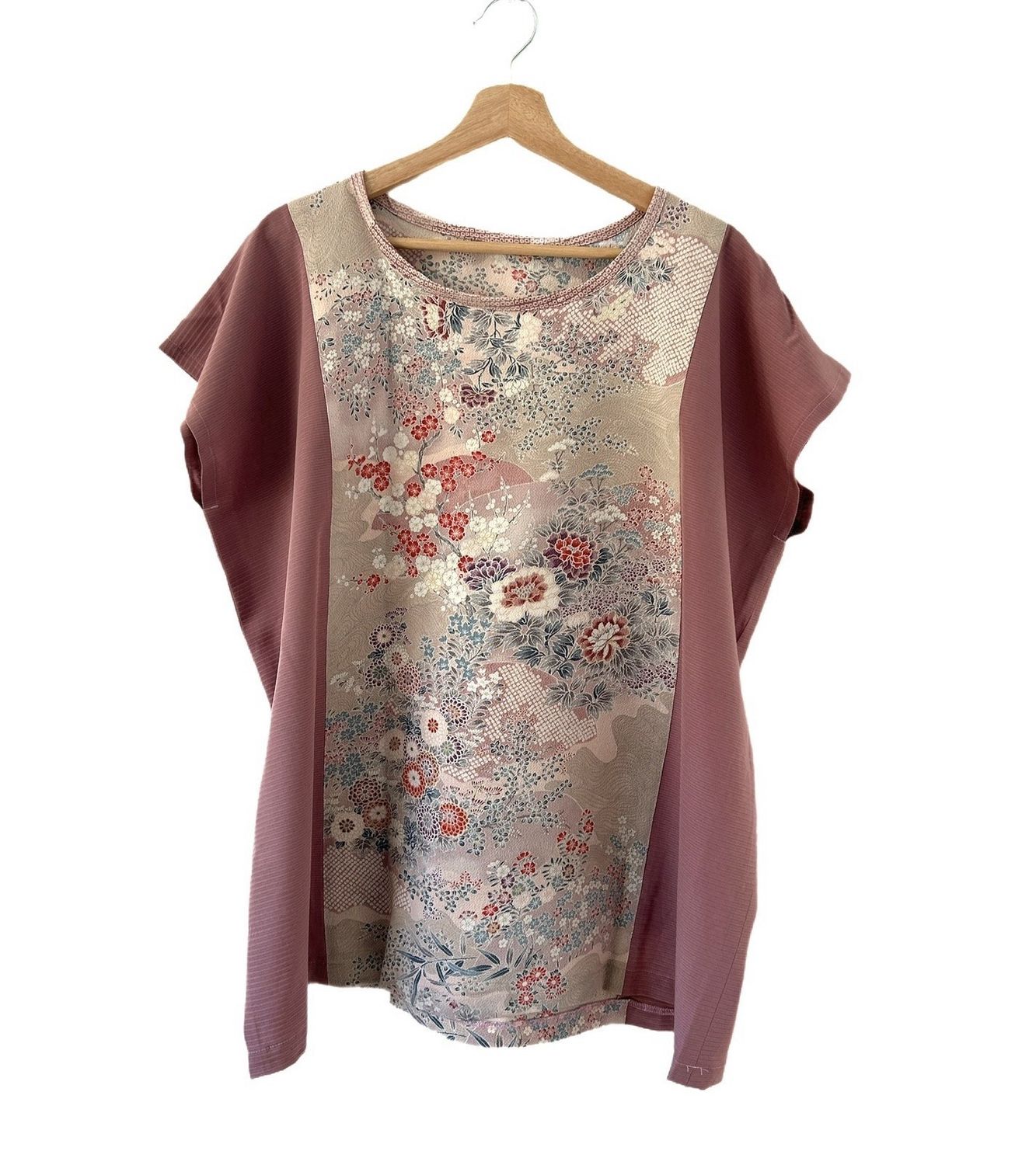 Komon Silk Top  - Pink Blossoms