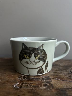 Hasami Ware Handpainted Cat Mug