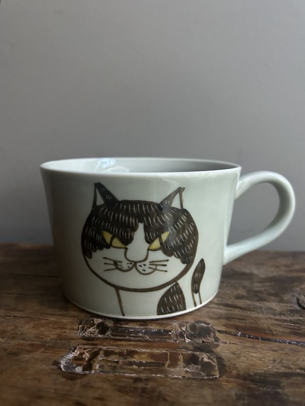 Hasami Ware Handpainted Cat Mug
