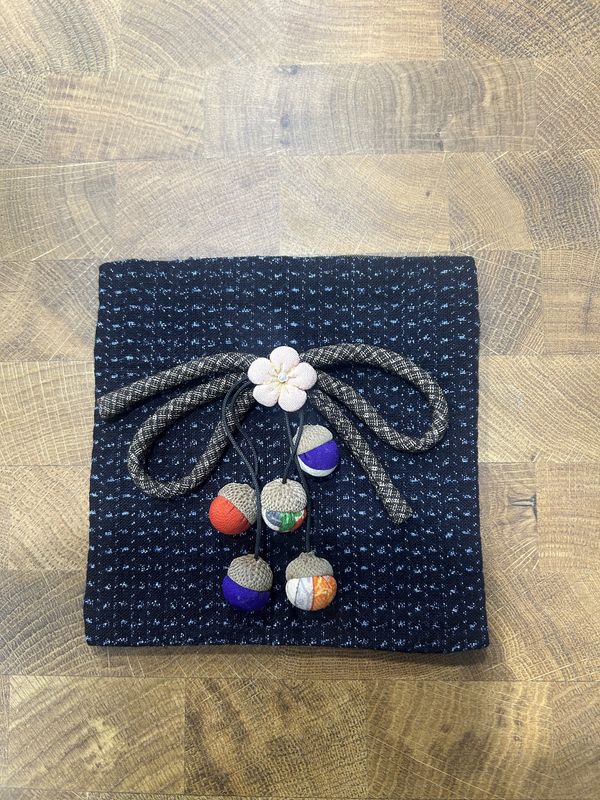 Chirimen Fabric Brooch - Chestnuts - Four Colours