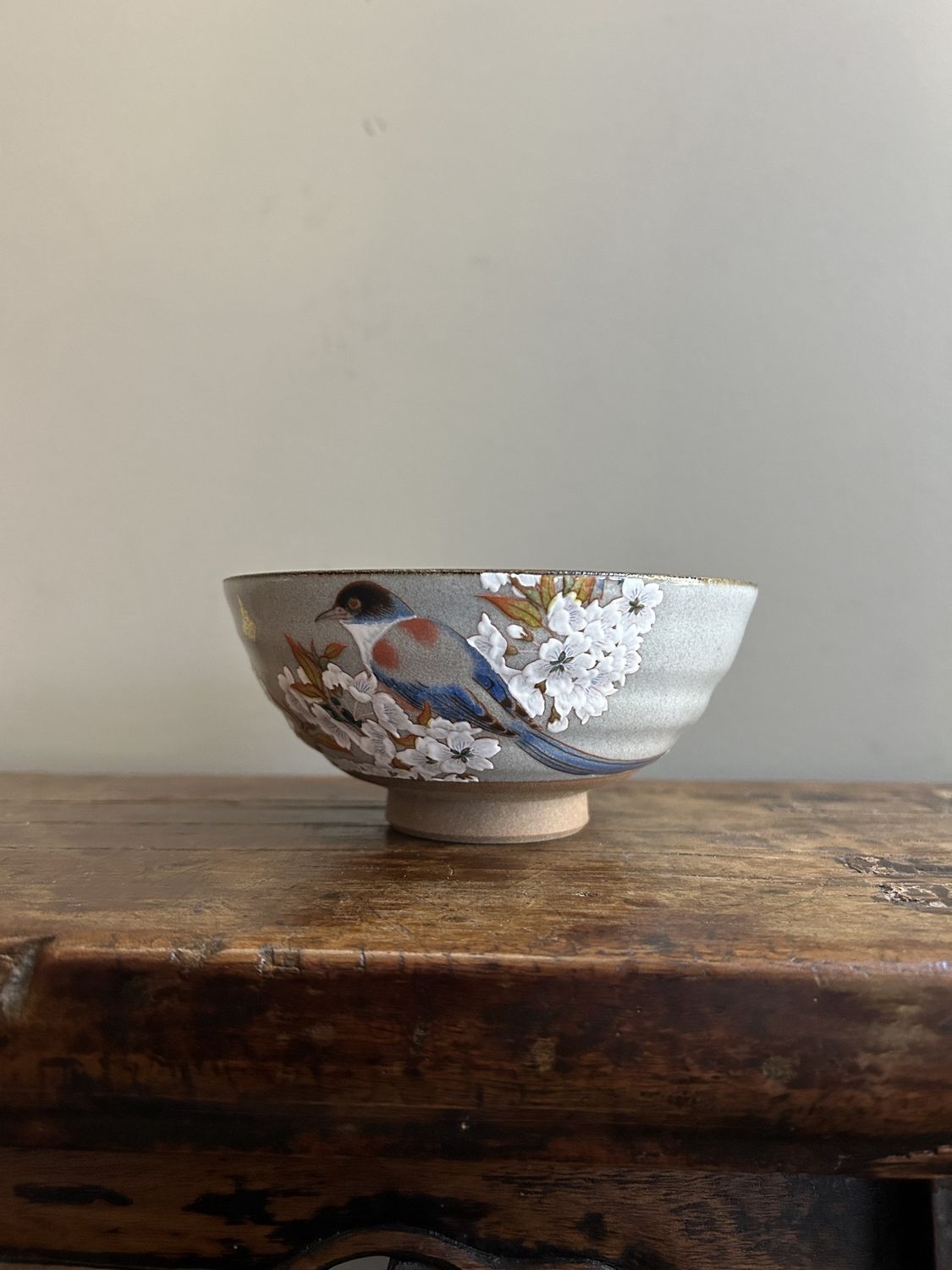 Kutani Ware Bird &amp; Blossom Bowl