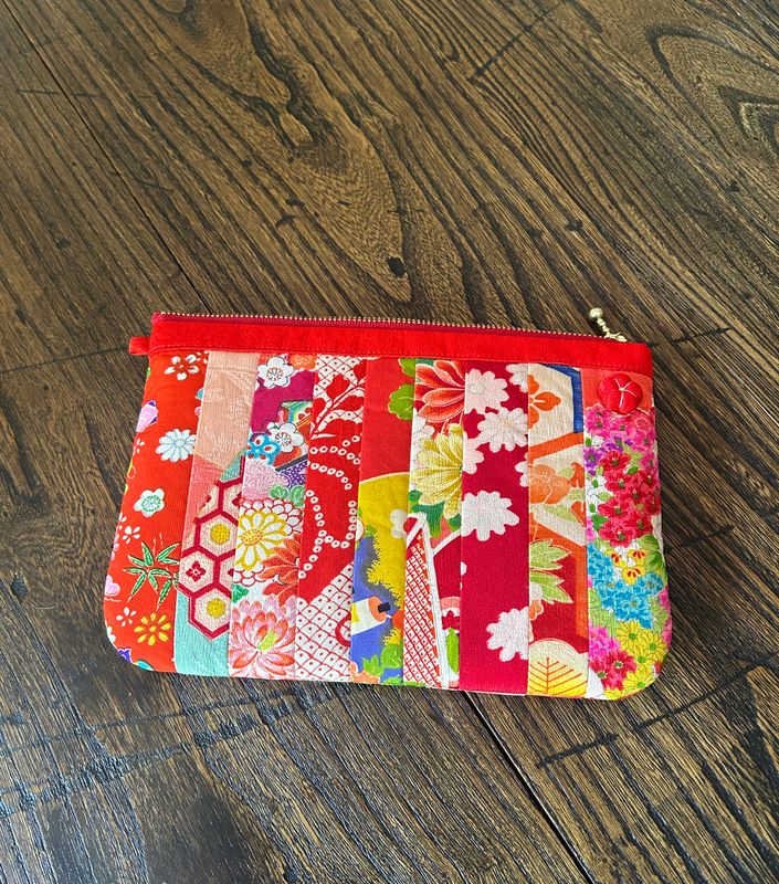 Handmade Vintage Kimono  Pouch