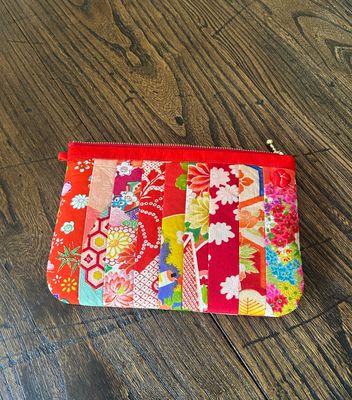Handmade Vintage Kimono  Pouch