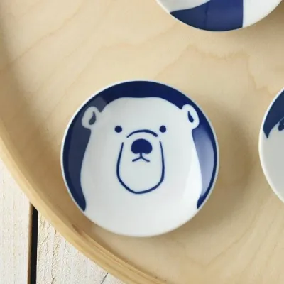Mino Ware 9 cm Dish  - Polar Bear