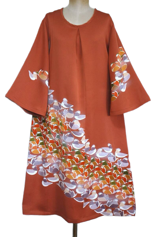 Upcycled Silk Kimono Dress - Mandarin Duck