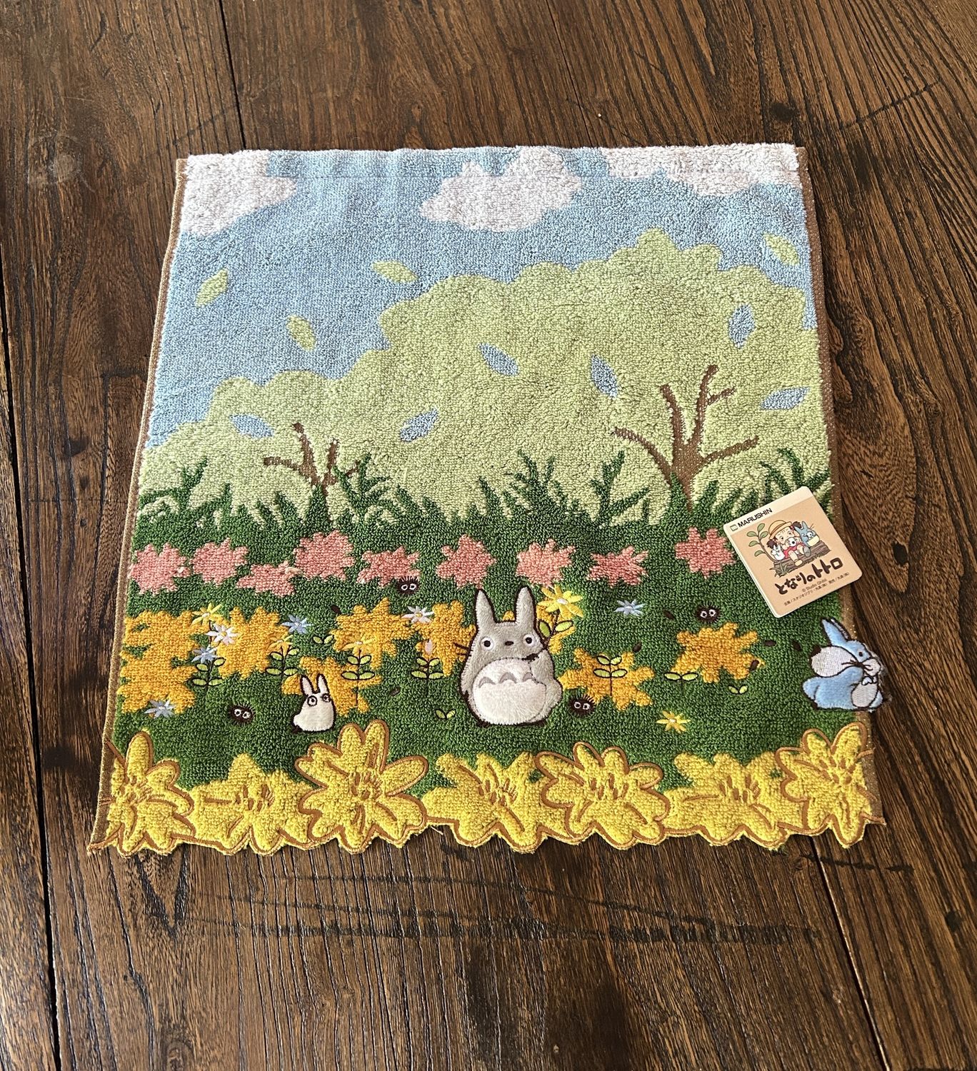 Totoro Face Washer - Organic Cottons, Pattern: Totoro Under the Camphor Tree