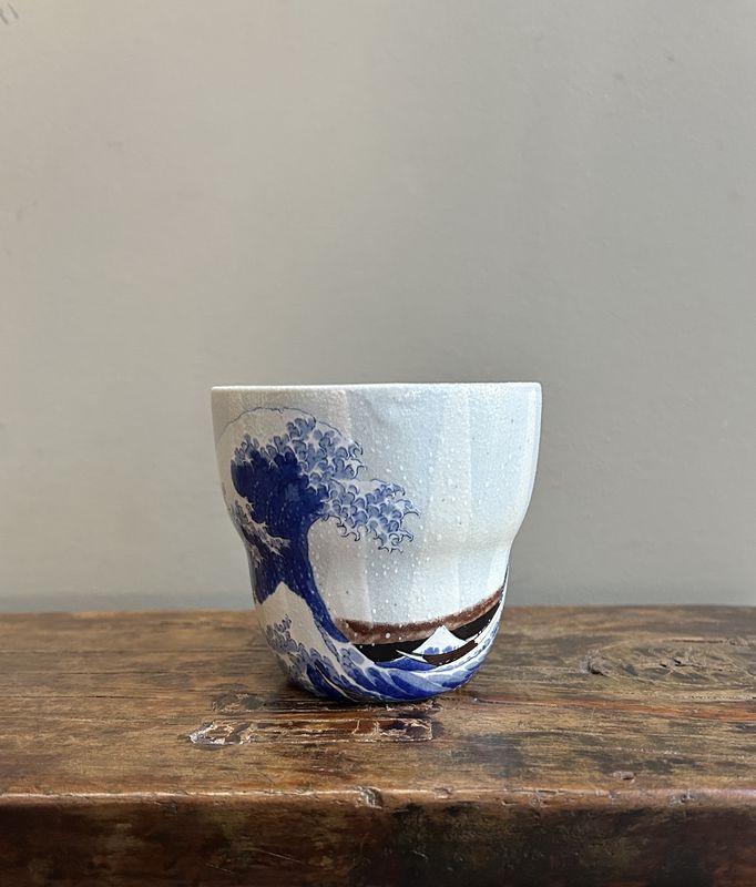 The Great Wave off Kanagawa Cup - Hand-painted Kutani Ware