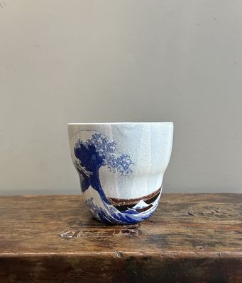 The Great Wave off Kanagawa Cup - Hand-painted Kutani Ware