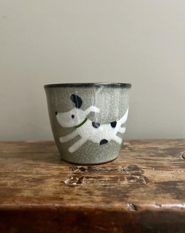 Hasami Ware Handpainted Dog Cup