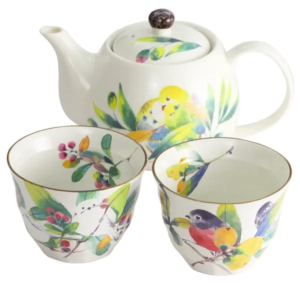 Chidori Bird Gift Box - Teapot and Two Teacups
