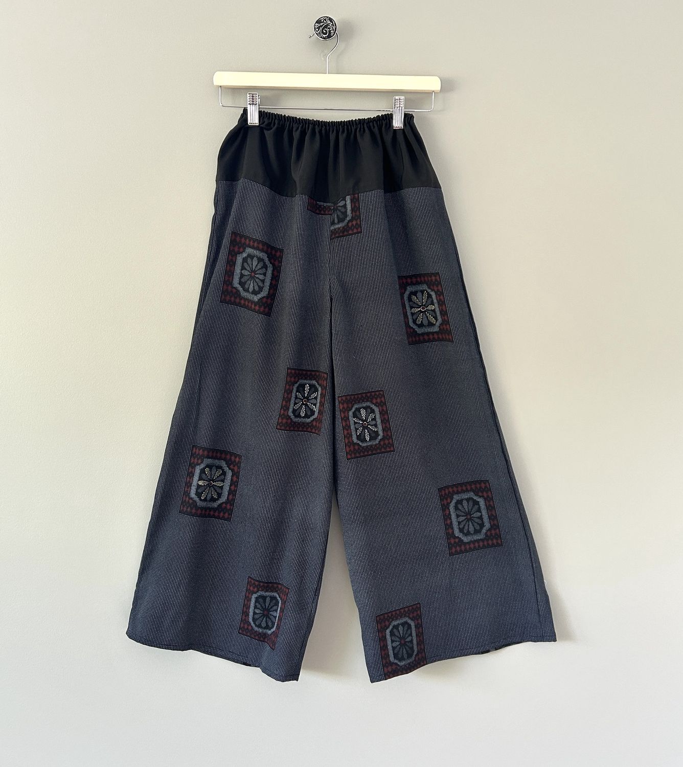 Upcycled Silk Pants  – Floral Medallion