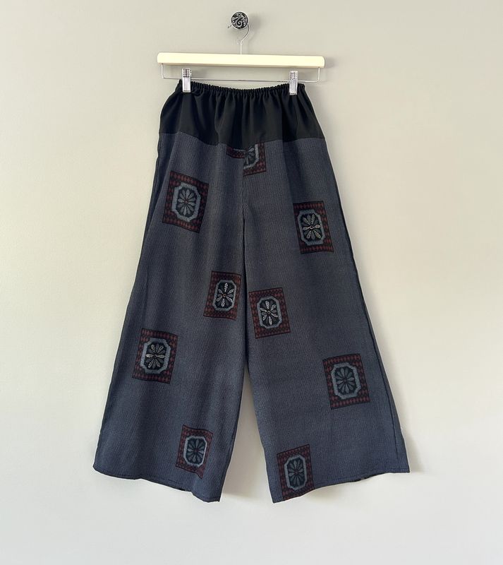 Upcycled Silk Pants  – Floral Medallion