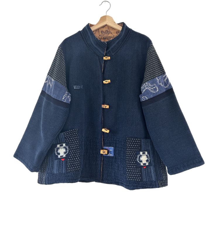 Upcycled Kendo Gear &amp; Kasuri Jacket with Sashiko Stitching