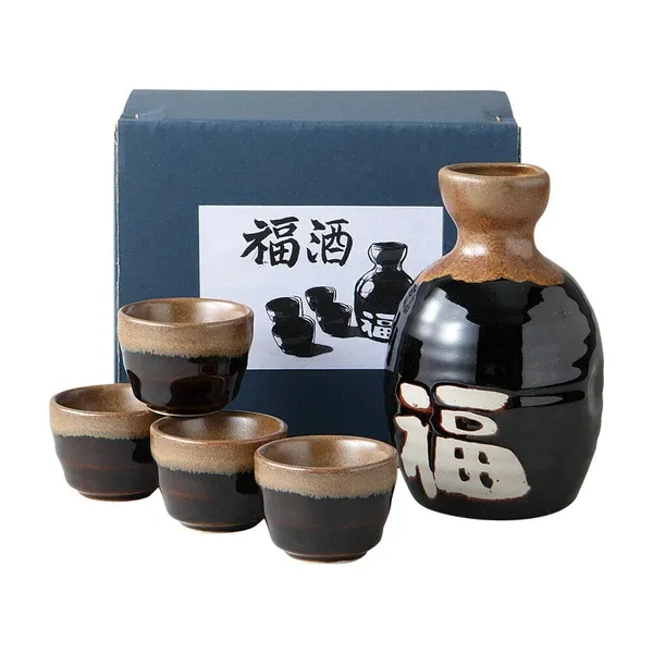 Happiness(福)Sake Set（Bottle &amp; 4 cups)