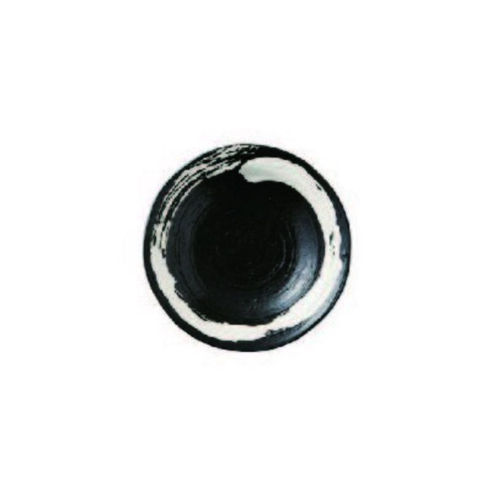 Kairyu 24.5cm Brush Stroke Plate - Two Colours, Colour: Black
