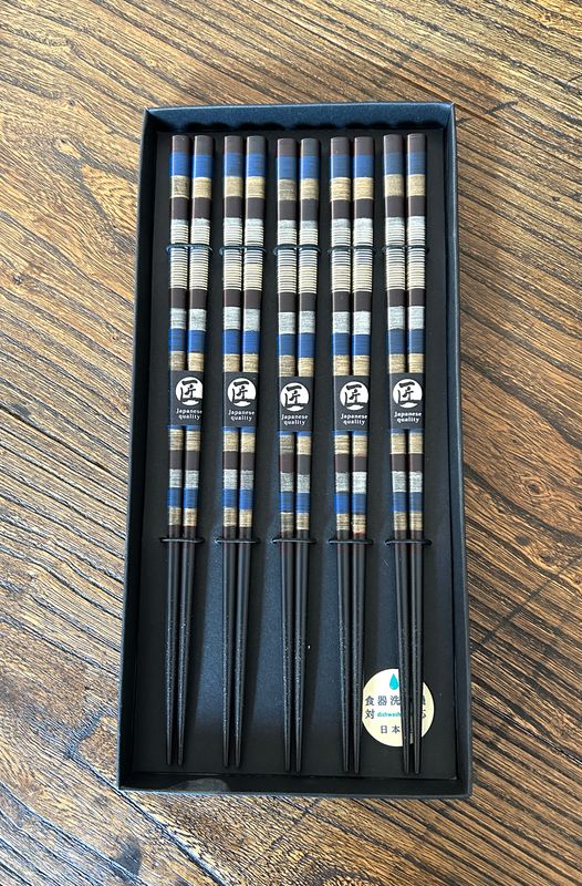 Chopstick Gift Box - Five Pairs - 23 cm Blue Takumi
