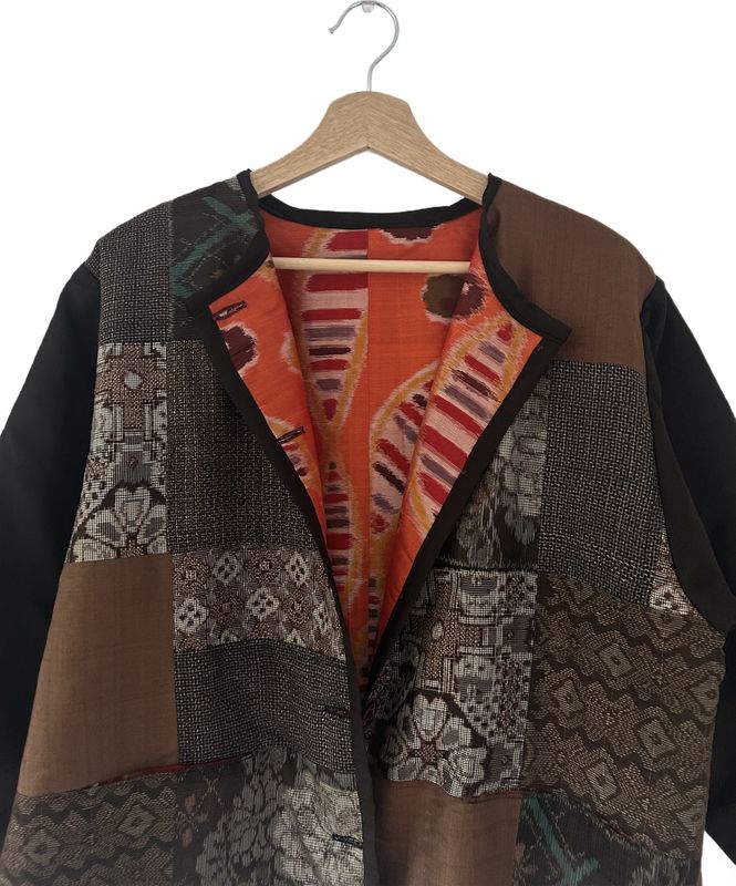 Upcycled Ōshima Silk Patchwork Quilt Jacket