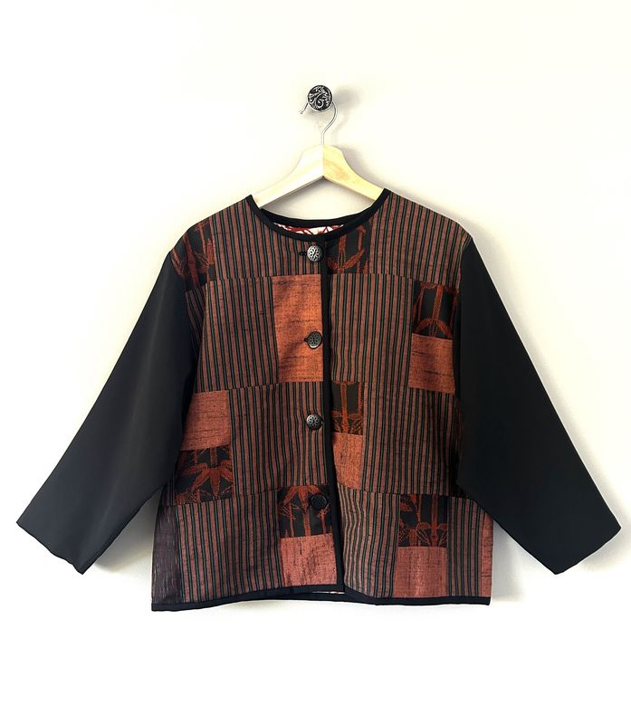 Upcycled Kimono Silk Patchwork Quilt Jacket