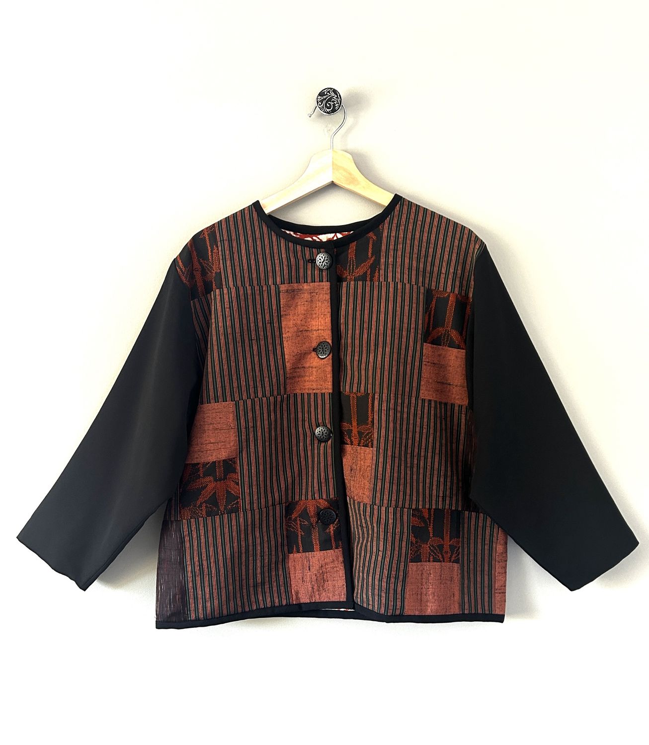 Upcycled Kimono Silk Patchwork Quilt Jacket