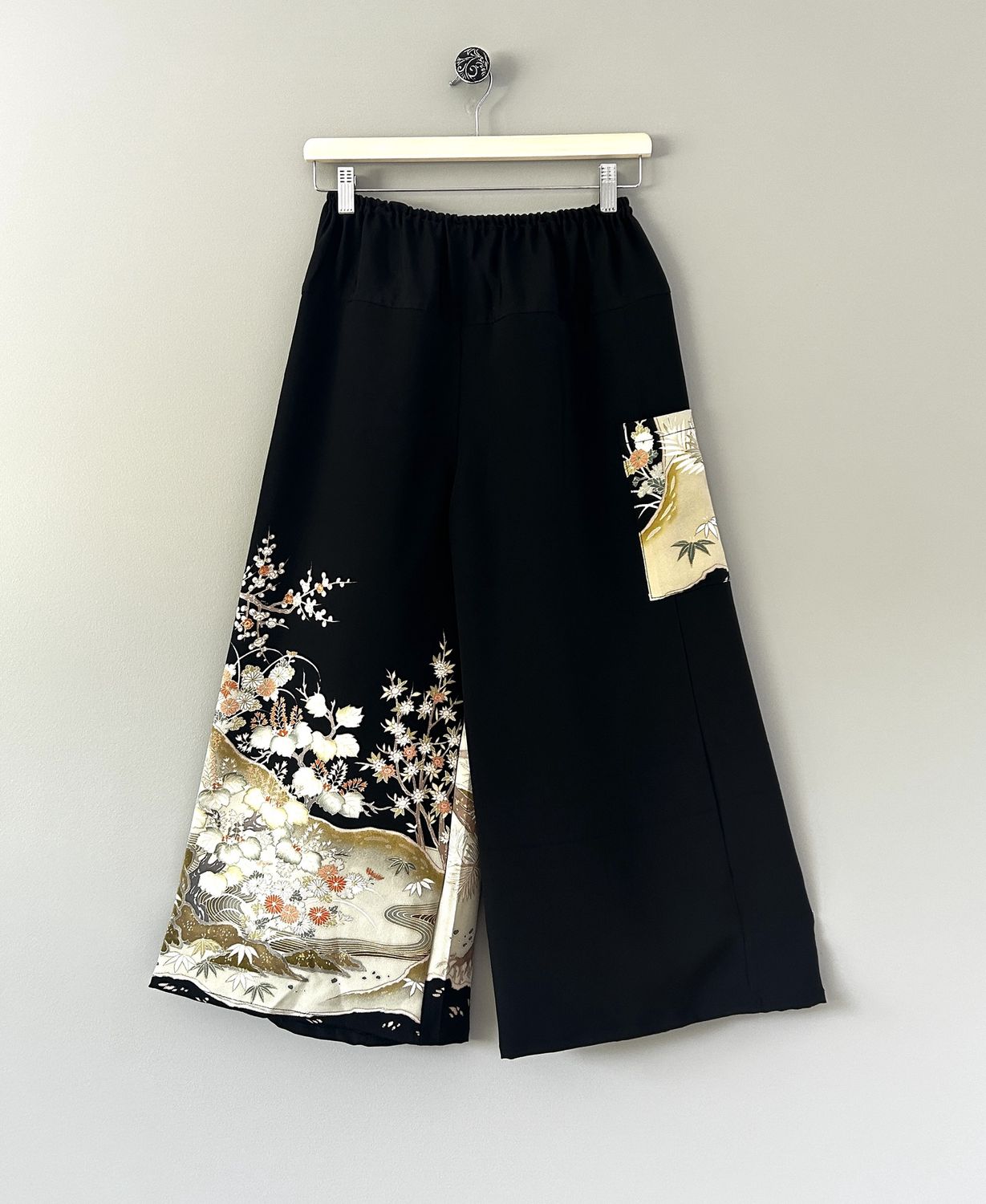 Upcycled Silk Kimono Pants – Blossoms, Maple &amp; Flowing Creek