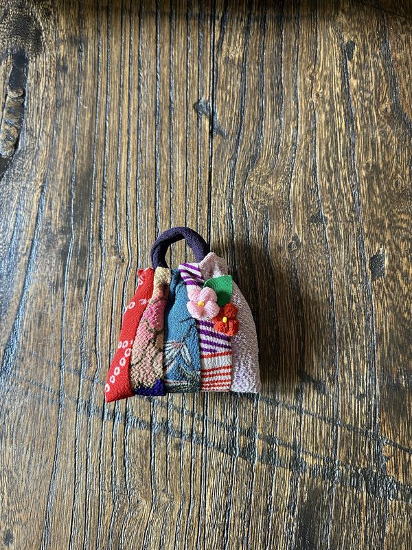 Towa Chirimen Silk  Brooch - Bag