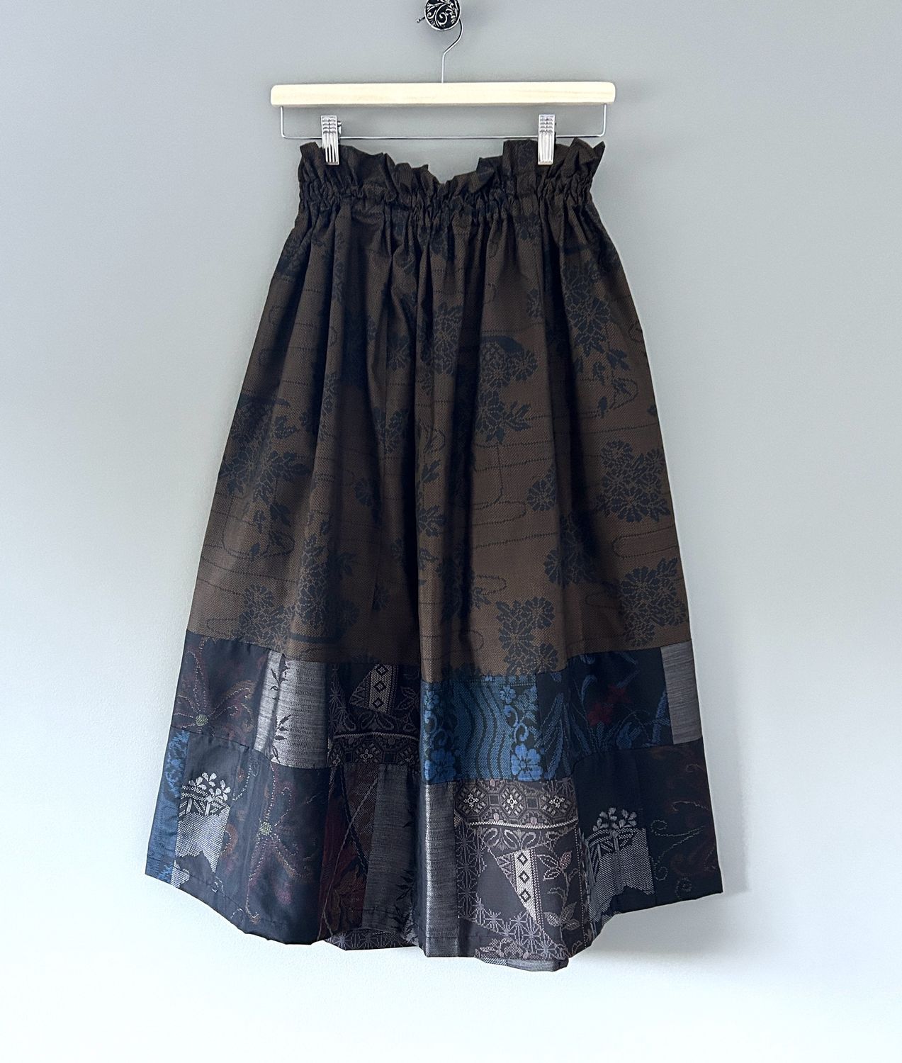 Upcycled Mud Oshima Silk Patchwork Skirt