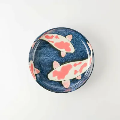 Aizome Koi Carp 20 cm Deep Plate