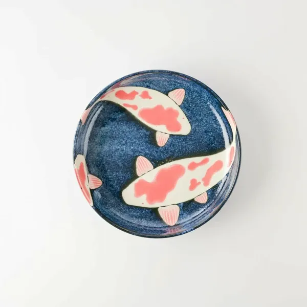 Aizome Koi Carp 20 cm Deep Plate
